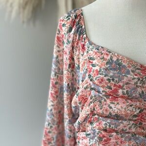 American Eagle Smocked Floral Top
